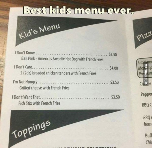 menu